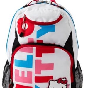 Hello Kitty Backpack - White, Pink, Red, and Blue Multi-pocket